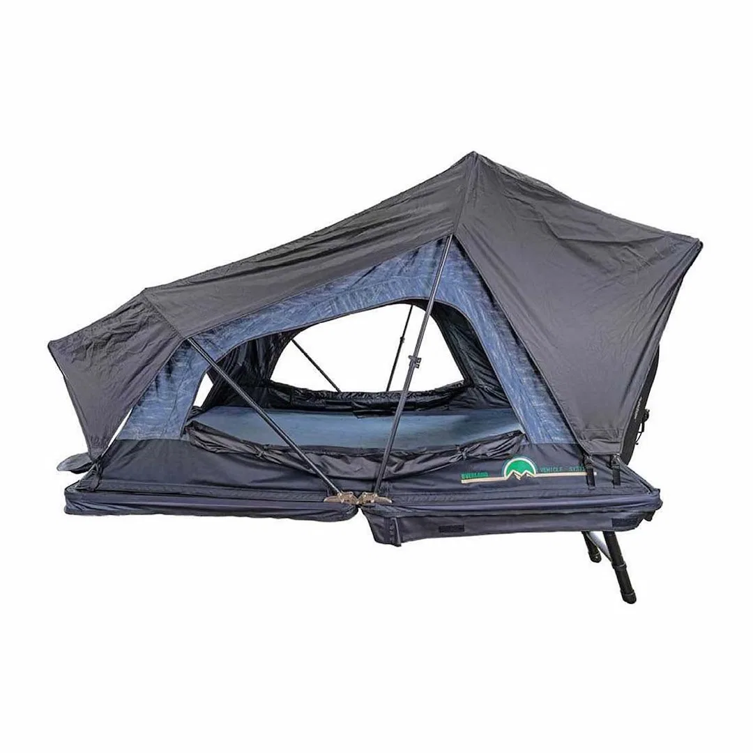 18209905 – OVERLAND VCL Tent, Car Top 52 Inch x 88 Inch x 52 Inch Sleeps 1 Adult Black Aluminum Base With Rip Stop Po...